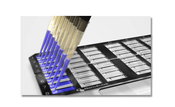 Figure 2. Example of 10 μL sample loading onto the EVETM-HT Plate