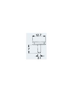 Specimen Mount, Dia: 12,7mm, slotted head, tapered end pin