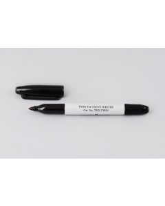 Twin-Tip Teeny Writer, lösungsmittelbeständiger Stift, mit je einer Schreib-Spitze an beiden Enden (0.7/0.3), schwarz, 1 Stück