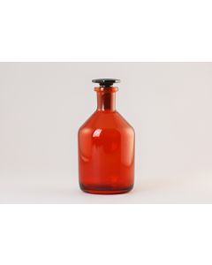 Schmalhals-Flasche mit geschliffenem Glasstopfen, bernsteinfarben, 250ml, 4 Stück
