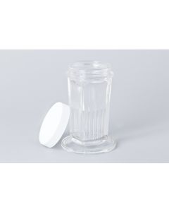 Färbetrog, Coplin, Glas, mit Deckel, Höhe 11,11cm--1-