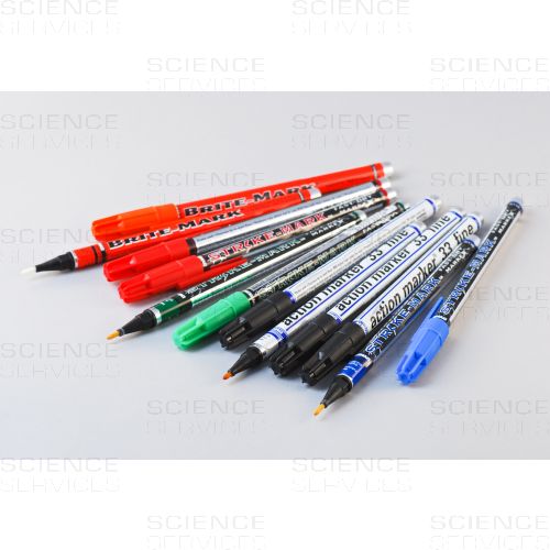 Manomark Pen ™ All Surface Marker, Assorted (4 black, 2 red, 2 green, 2 blue, 2 orange), 12 pieces