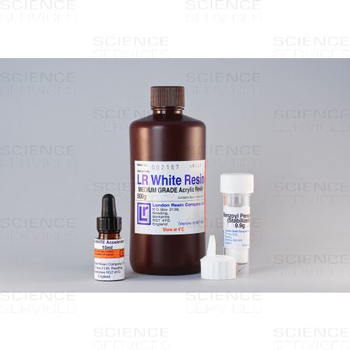 LR White Medium Grade (embedding medium), resin, catalyst and accelerator kit 