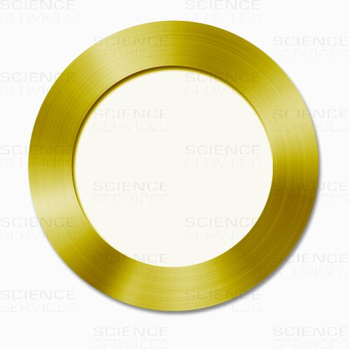 Ring target on carrier, Au, 99.99%, OD=82mm, ID=60mm, 0.1mm thick, each